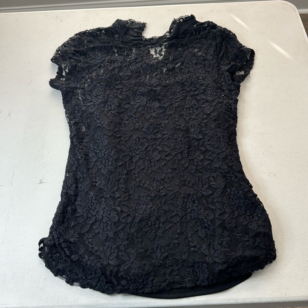 Black Lace top with underlying tank. L